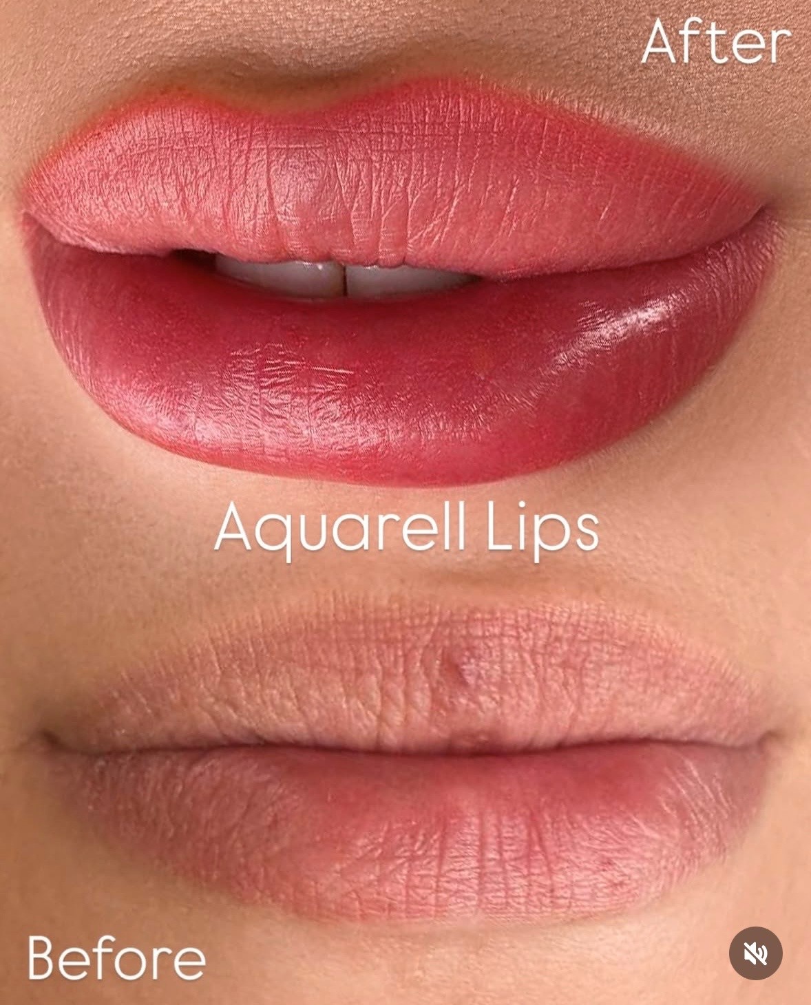 Aquarell Lips – Vorher und direkt nach der Pigmentierung